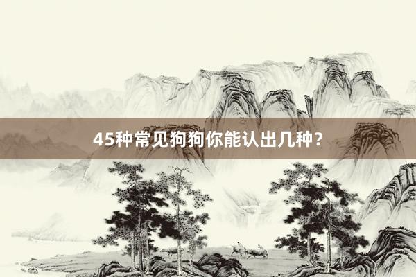 45种常见狗狗你能认出几种？
